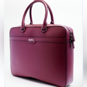 MK COOPER DARK CHERRY COMMUTER BRIEFCASE BAG RETAIL $598 NEW